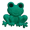 Frog button 22mm green novelty design sold individually