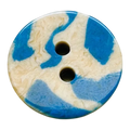 Teal & Beige Marbled Button – 15mm – Individual