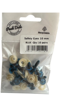 10mm blue toy safety eyes sold as a pack of ten pairs