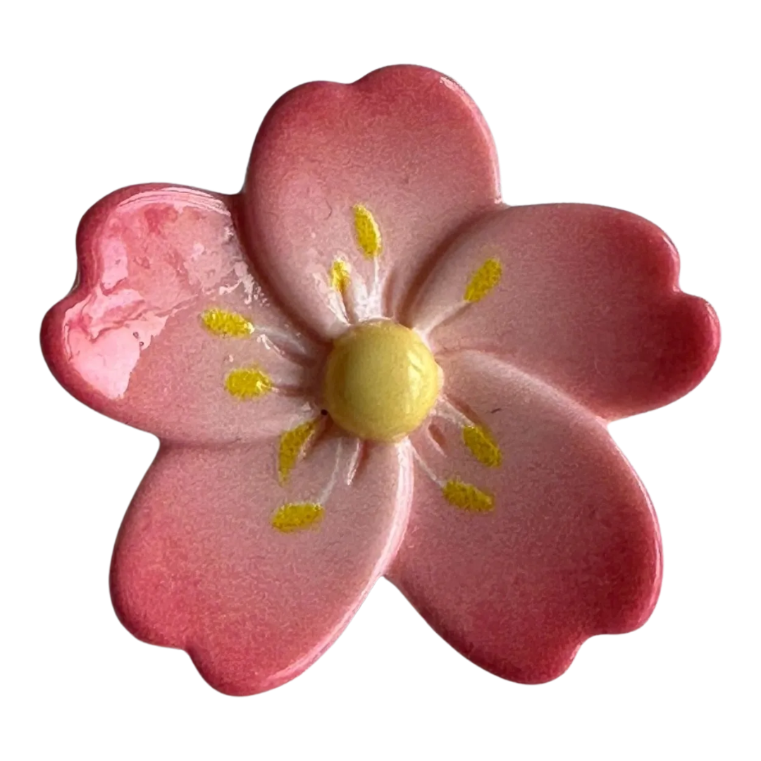 Cherry blossom buttons 24mm pink and yellow sold individually