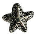 Metal starfish button 20mm on a shank silver-tone sold individually