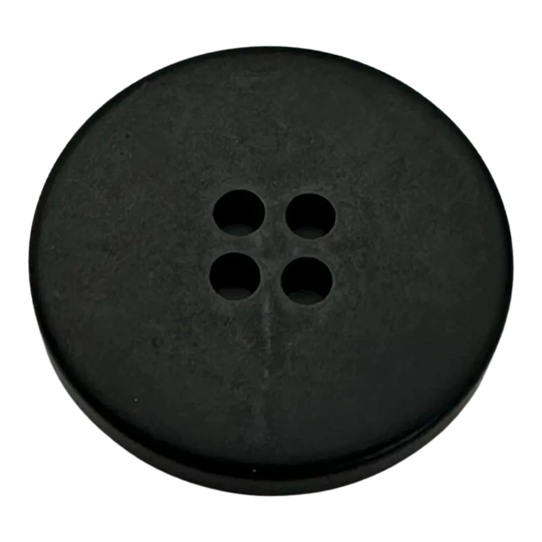 Black button 23mm plain matt finish sold individually