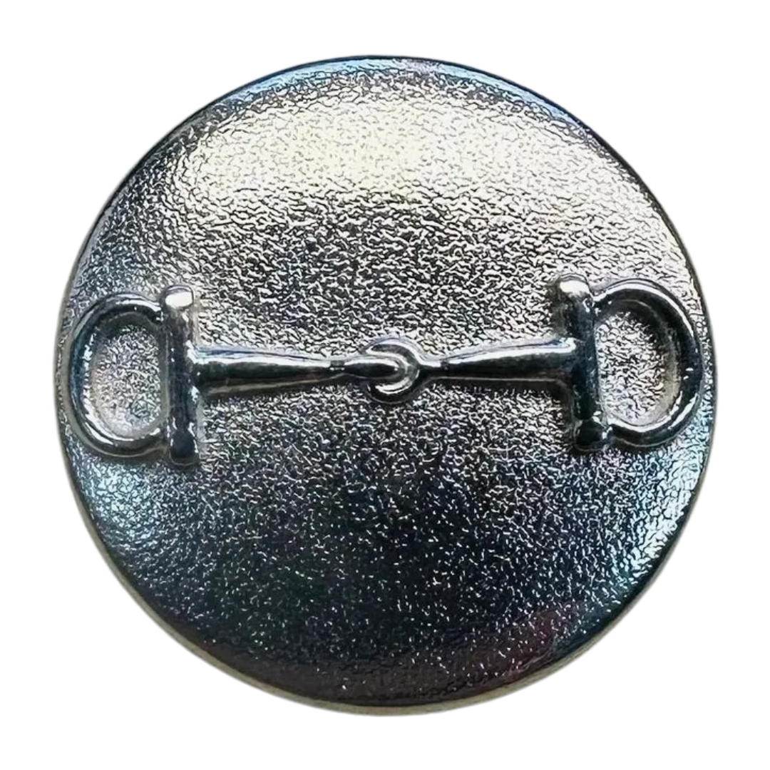 Horse's bit button 23mm silver-tone metal sold individually