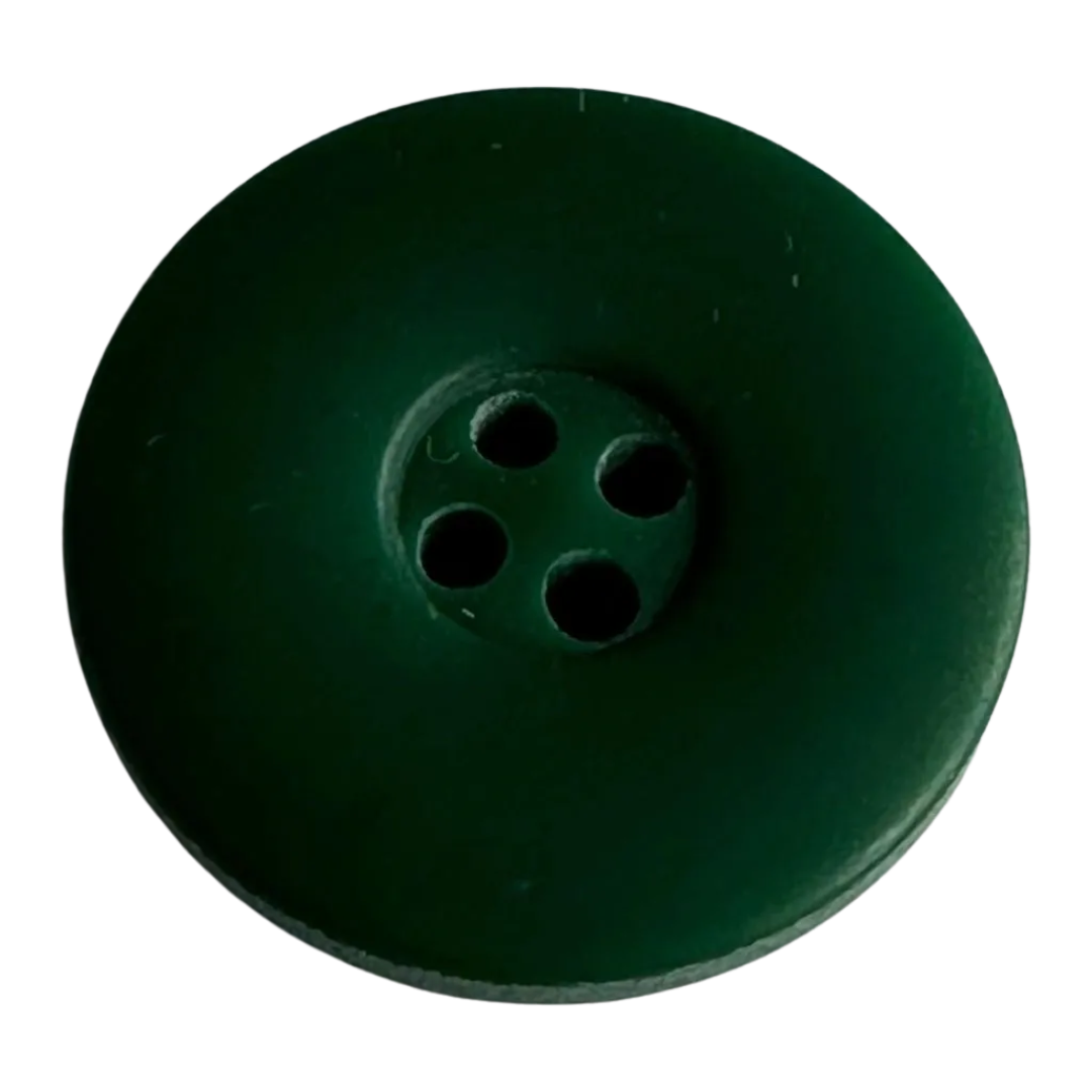 Bottle green button 18mm soft sheen finish sold individually
