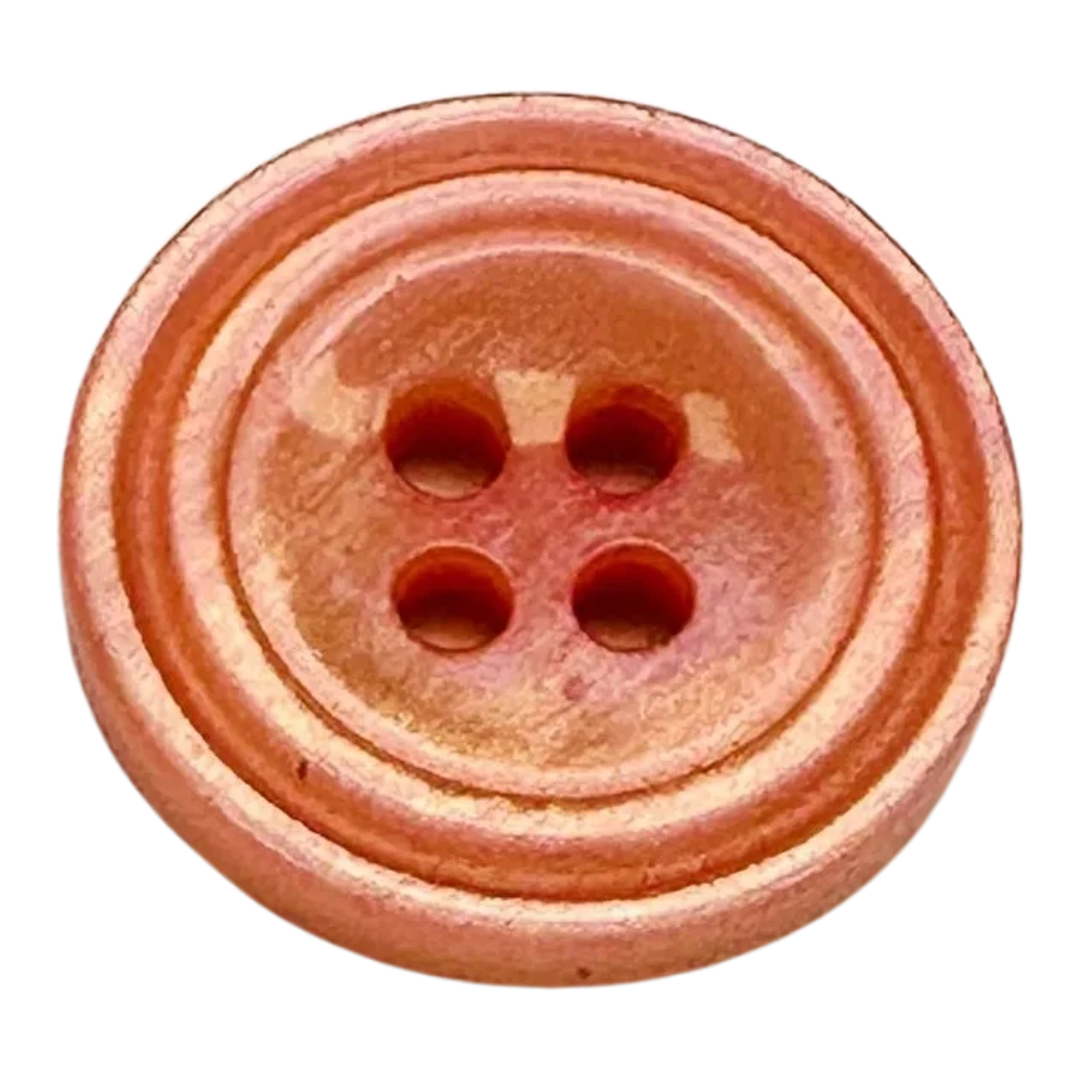 Peach button 15mm pearl finish sold individually
