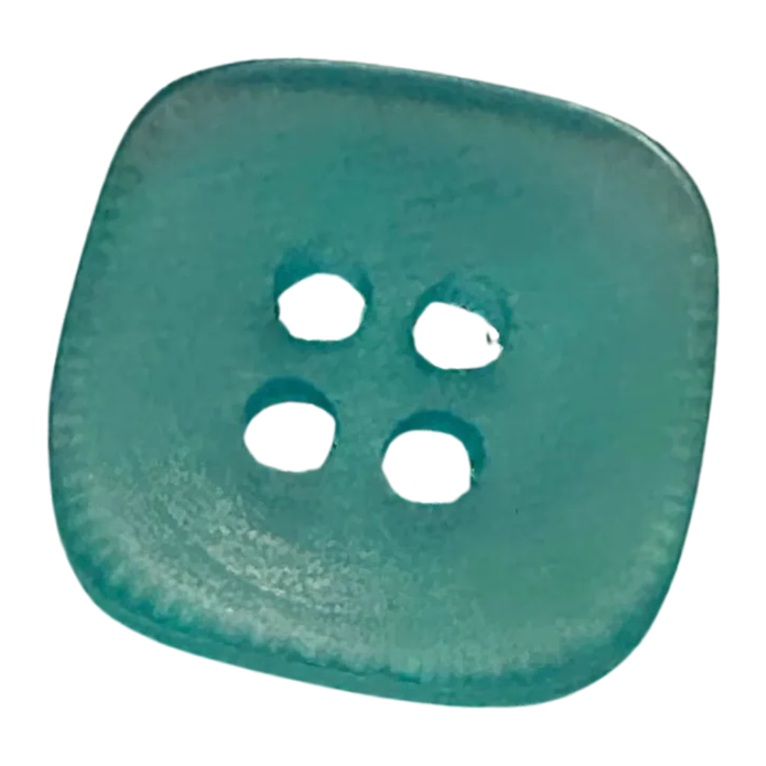 Sea Glass Inspired Buttons 15mm – Hand Dyed Square Coastal Cardigan Buttons – Sold Individually