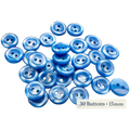 Blue Buttons – 15mm Two-Hole Sew-Through – Pack of 30