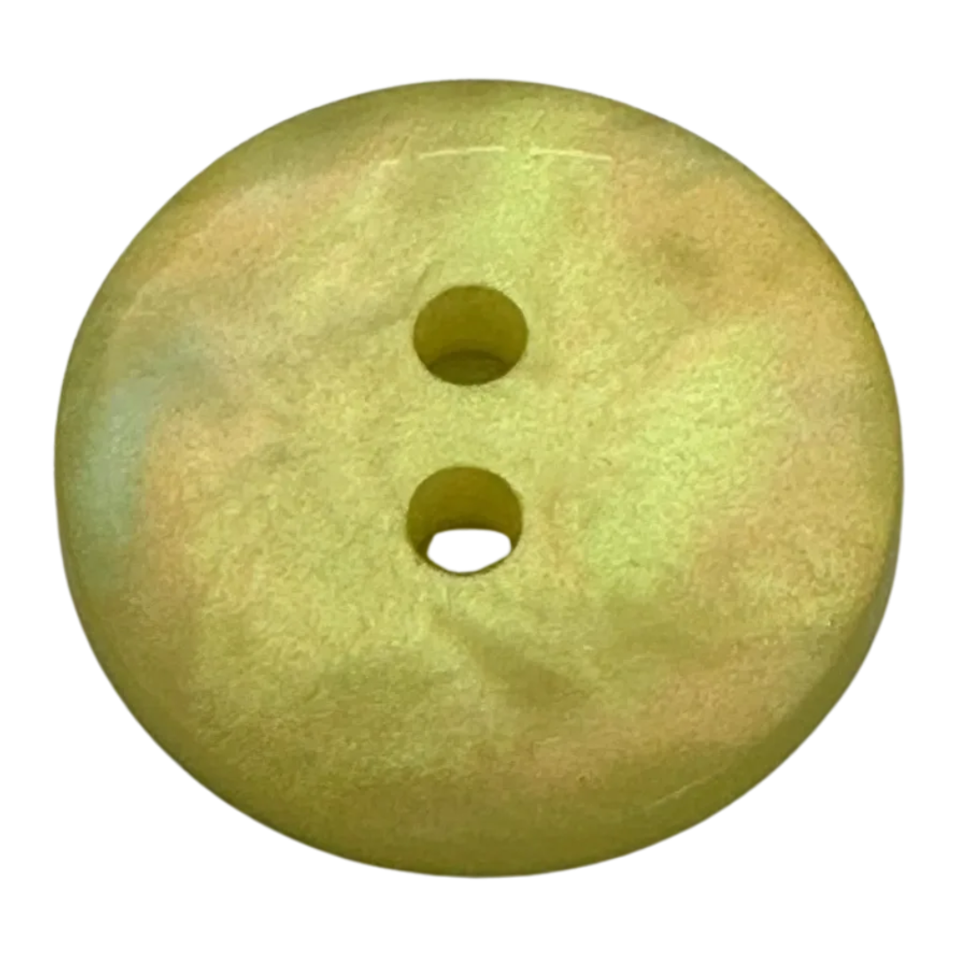 Yellow button 18mm iridescent pearl finish sold individually