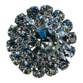 Rhinestone buttons 20mm silver set in silver-tone metal sold individually