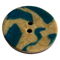 Teal and beige button 23mm ombre effect sold individually