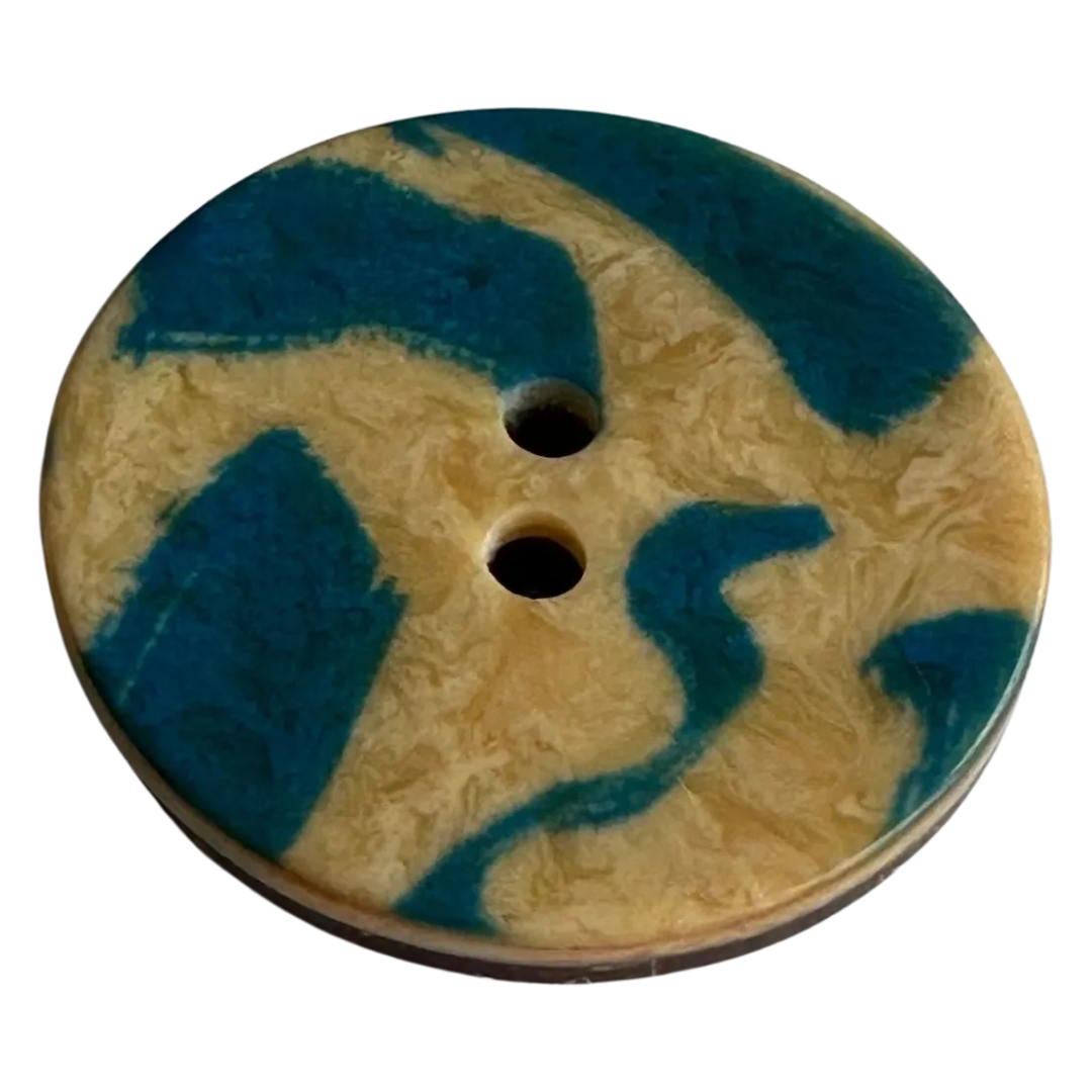 Teal and beige button 23mm ombre effect sold individually