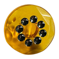Tangerine-tone button 15mm transparent finish with silver-effect detail sold individually