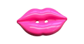 Pink Lip Button 26mm – Novelty Sewing Button – Statement Lips – Dressmaking & Costume – Sold Individually