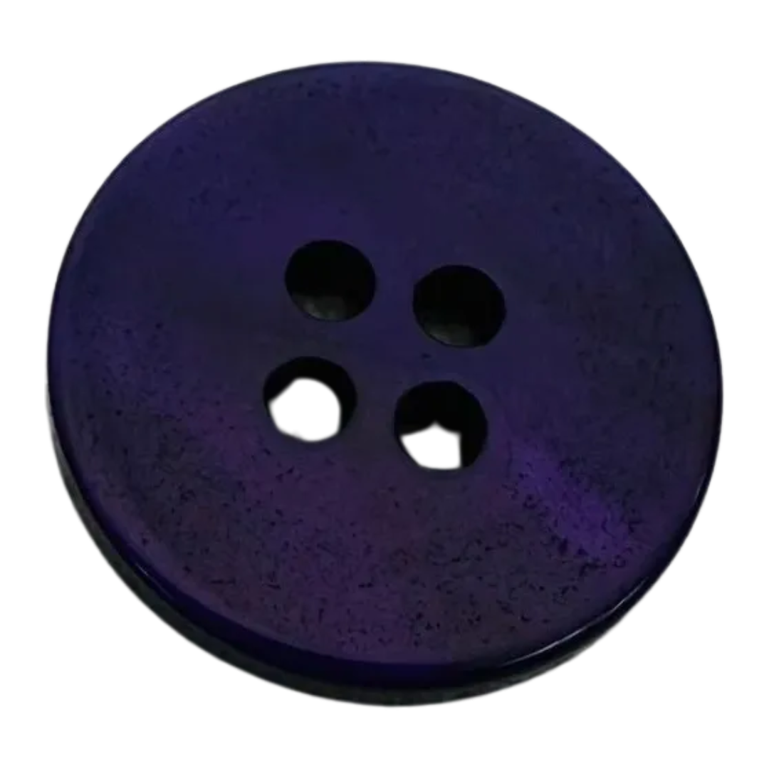 Purple Button – 18mm Violet Pearlised Sew Through Button – Sold Individually