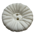White Textured Button 28mm – Sculpted Design – Sold Individually