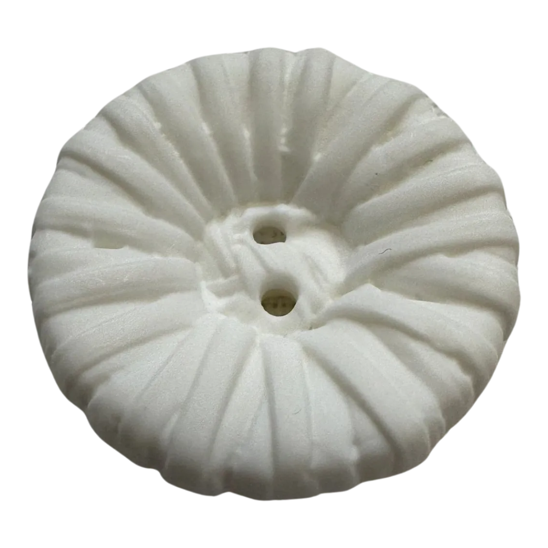 White Textured Button 28mm – Sculpted Design – Sold Individually