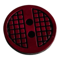 Raspberry pink button 15mm with black check detail sold individually