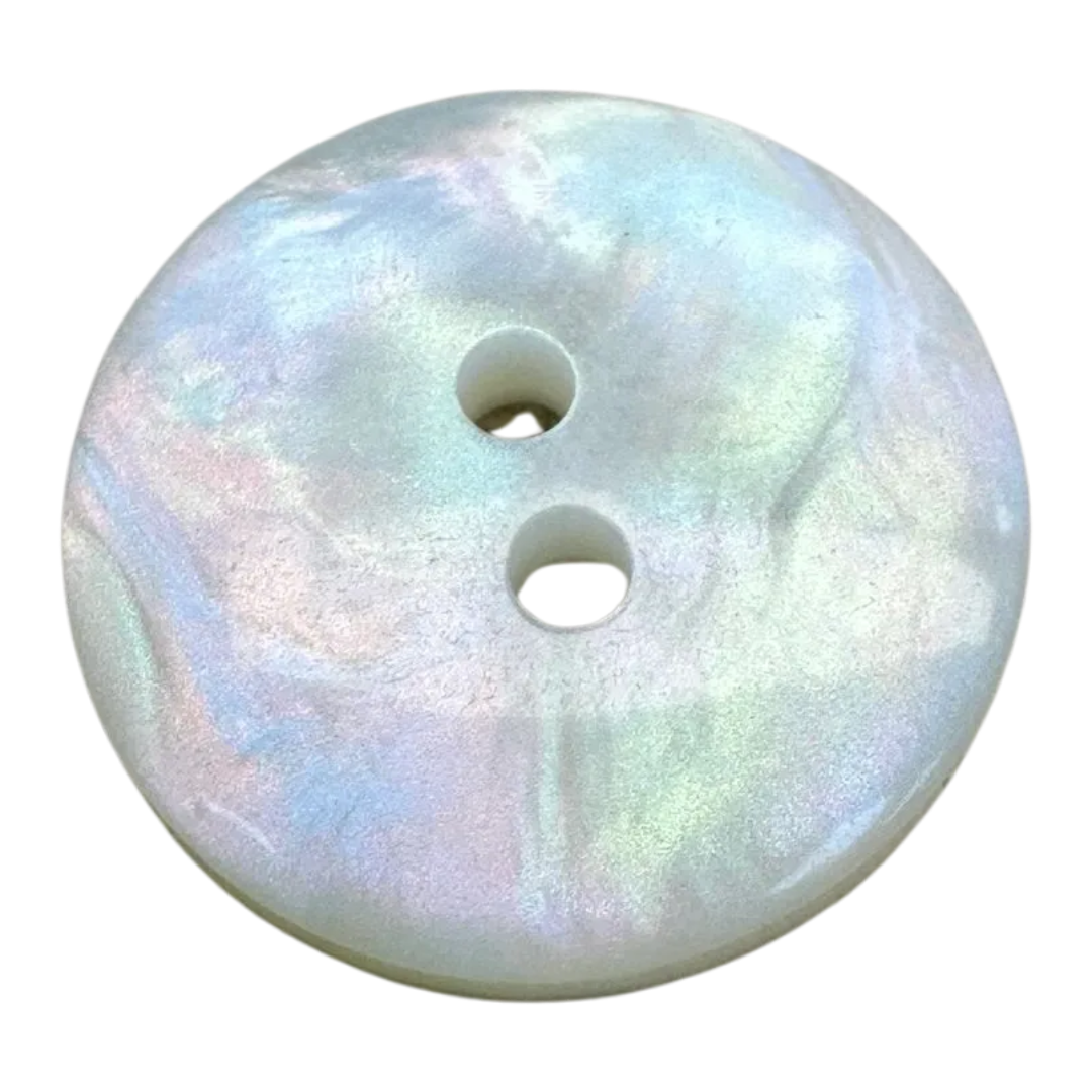 White button 20mm pearly iridescent finish sold individually