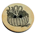 Sewing basket button 23mm black on sepia tone sold individually