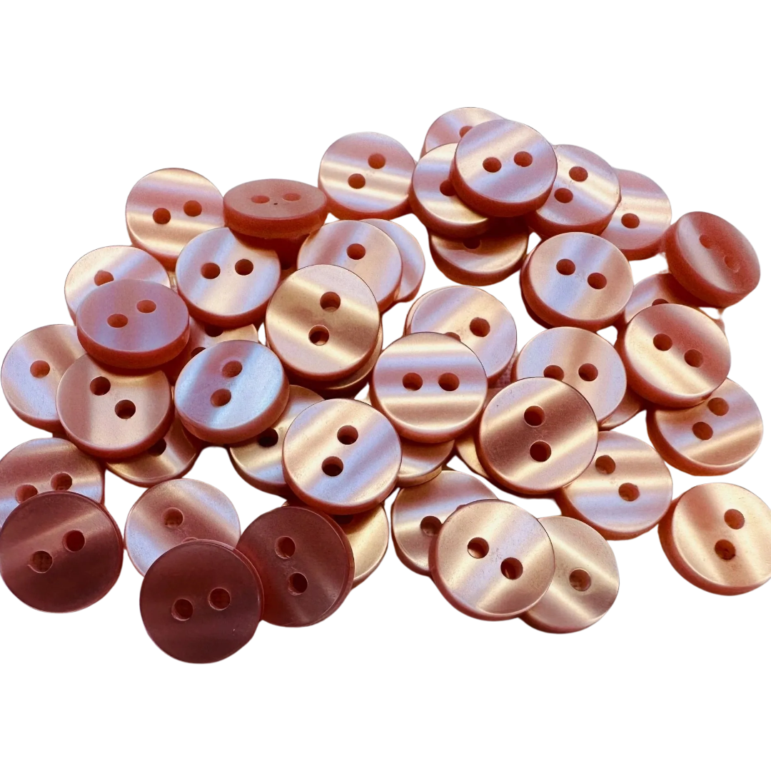 Pink Buttons – 10mm Pearlised – Pack of 50