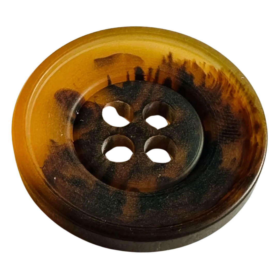 Faux tortoiseshell button 28mm with a matte finish sold individually