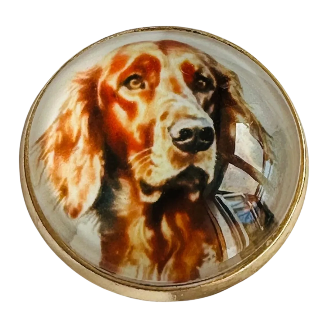 Red setter button 22mm glass and metal sold individually
