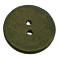 Green button 23mm eco coconut shell sold individually