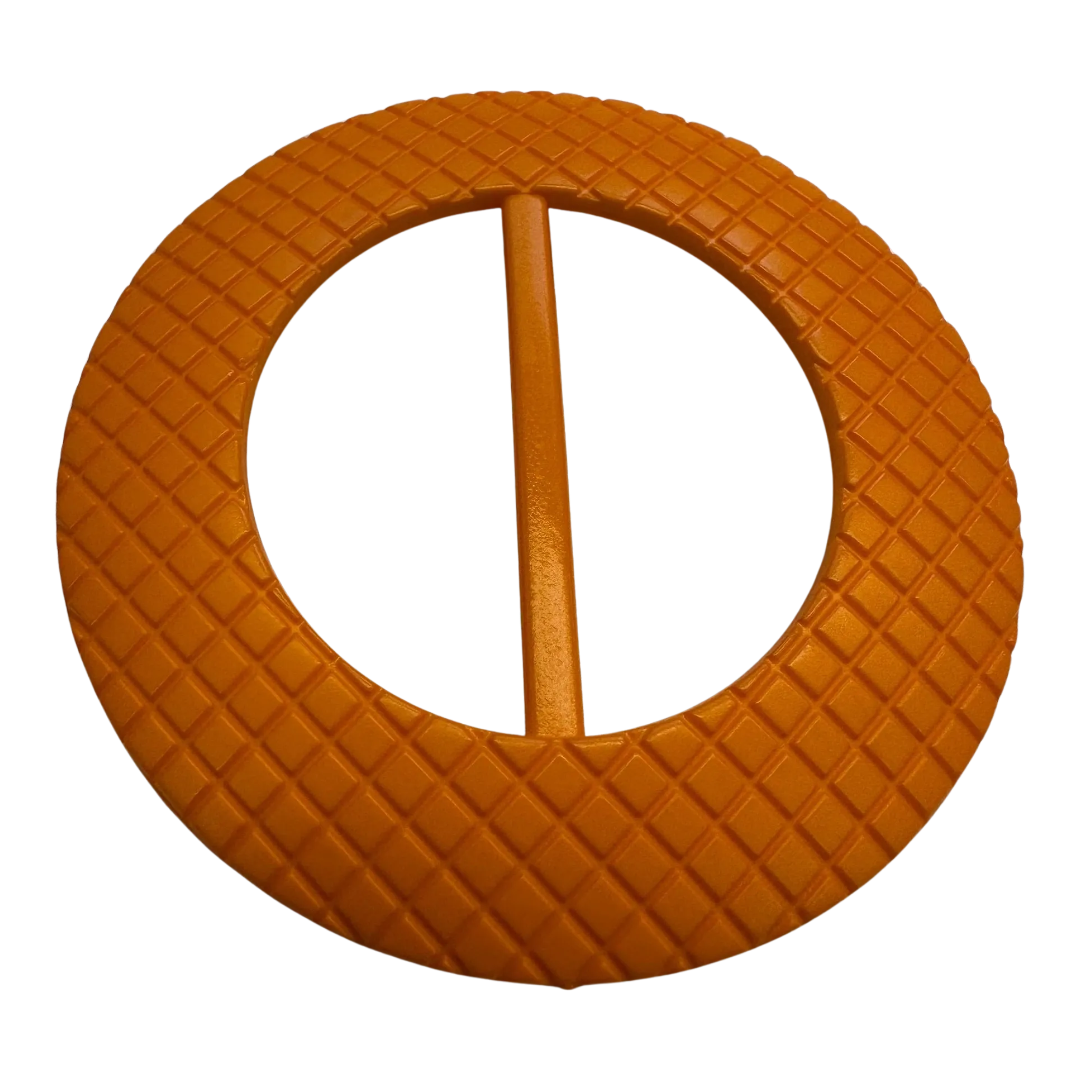 Orange Belt Buckle – 50mm Strap Fit – Textured Round Buckle – Sold Individually