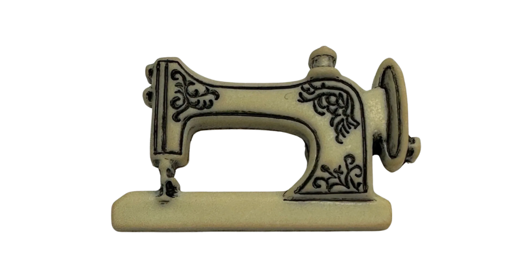 Sewing machine button 31mm cream and black sold individually