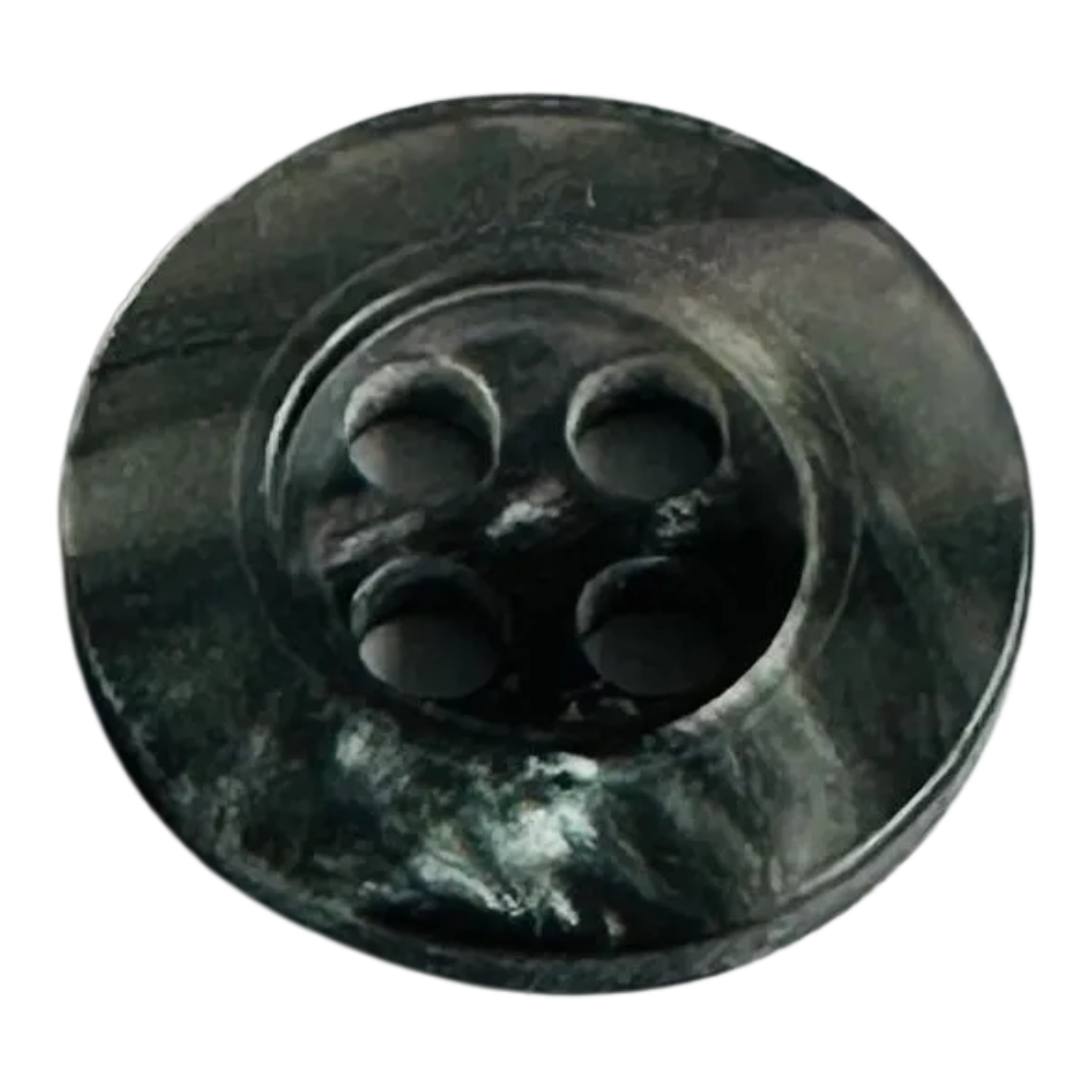 Grey button 11mm pearly iridescent finish sold individually