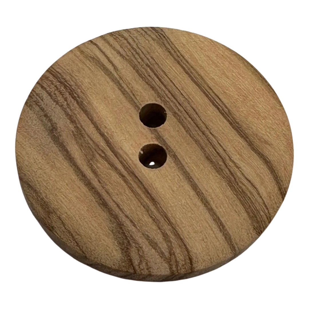 Olive wood button 35mm natural finish sold individually
