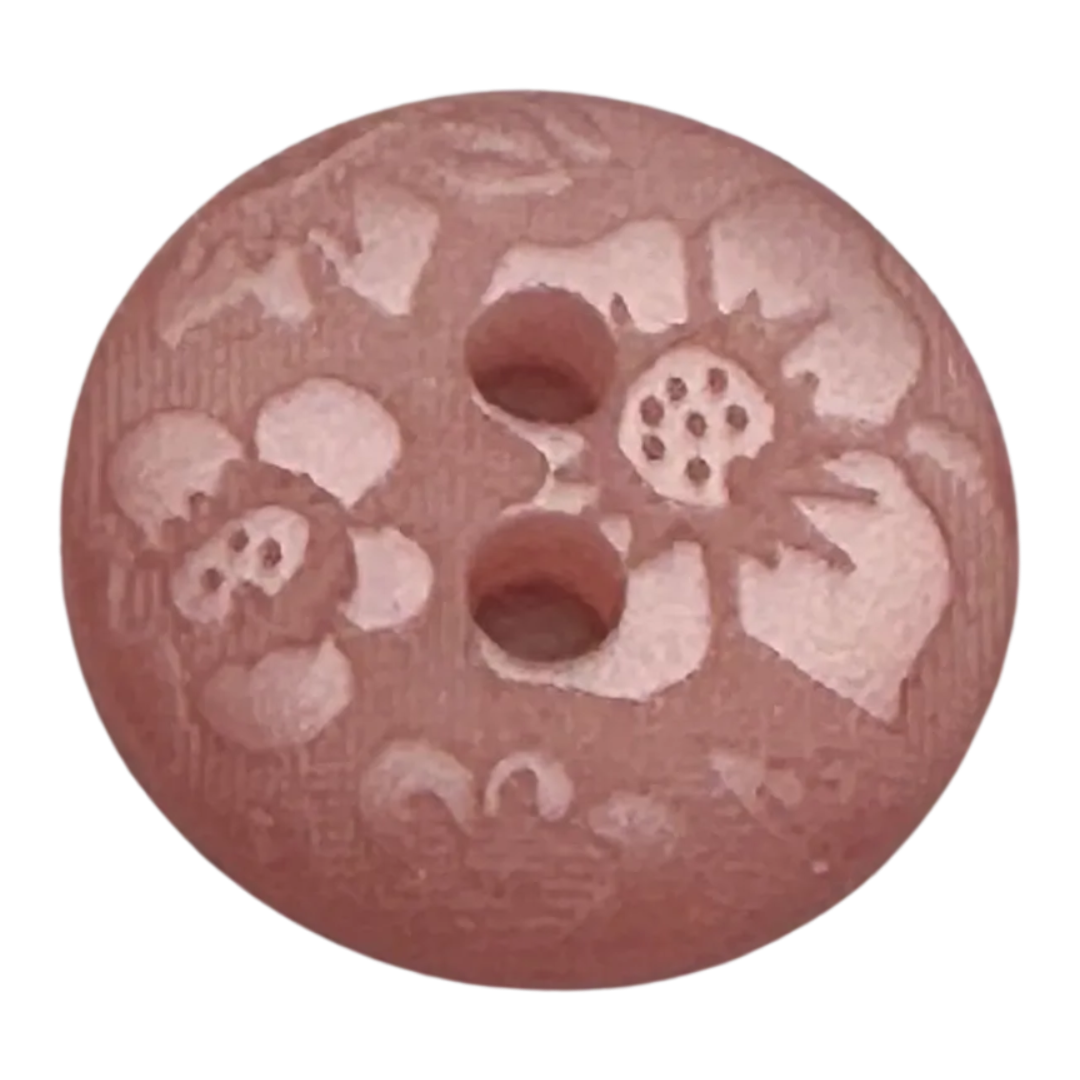 Pink button 12mm floral damask design sold individually