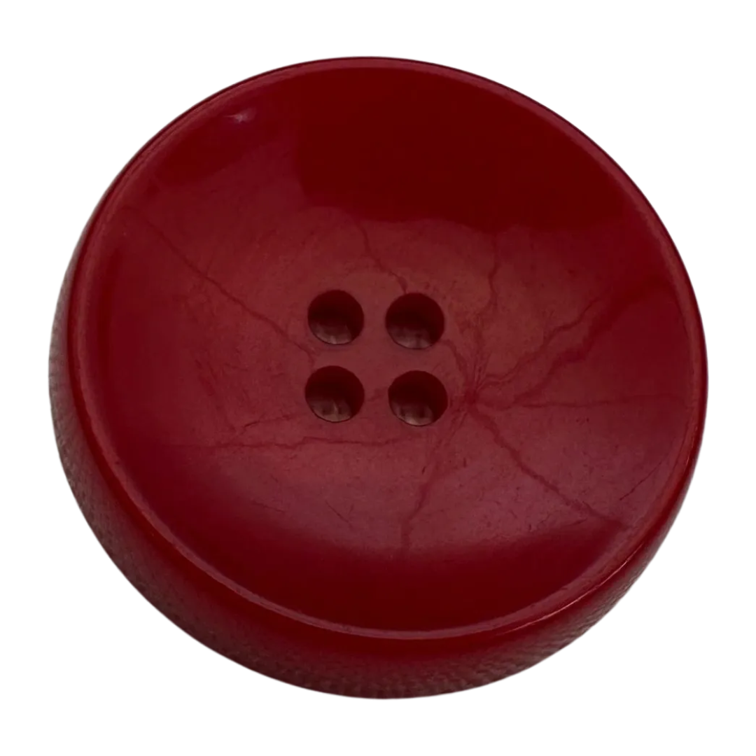 Red Coat Button – 28mm Bevelled Sew Through Button – Sold Individually