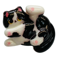 Cat button black and white 24 x 22mm novelty design sold individually