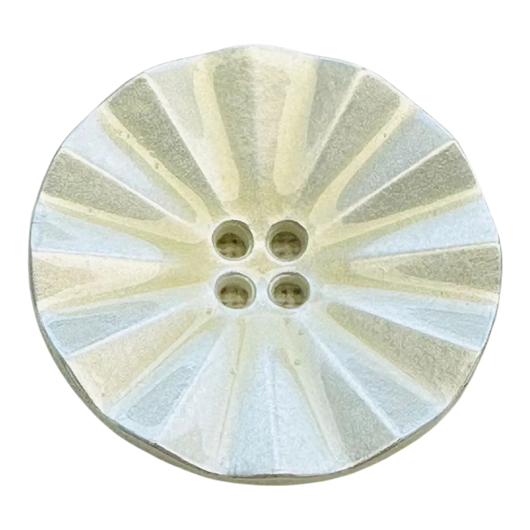 Cream Button – 25mm Pearlised Faceted Sew Through Button – Sold Individually