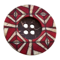Red Geometric Button 23mm – Statement Pattern Coat Cardigan Button – Sold Individually
