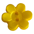 Yellow Flower Buttons – 17mm (27L / 11/16") Pearlised Floral Design – Sold Individually