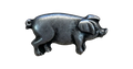 Metal Pig button 25mm aged silver-tone sold individually