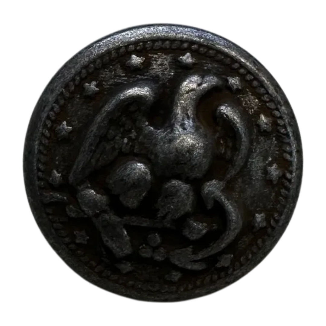 Aged Tin Effect Eagle Metal Button 19mm – Heritage Motif by Dill – Sold Individually