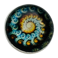 Glass & Metal Designer Button – 22mm – Spiral Art Design – Shank – Sold Individually