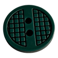 Teal green button 15mm with black check detail, sold individually