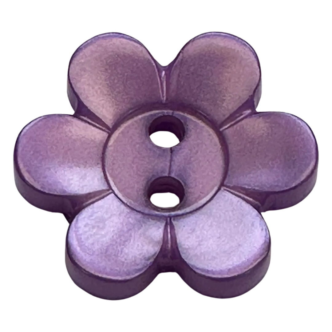 Orchid purple button pearlised daisy design sold individually