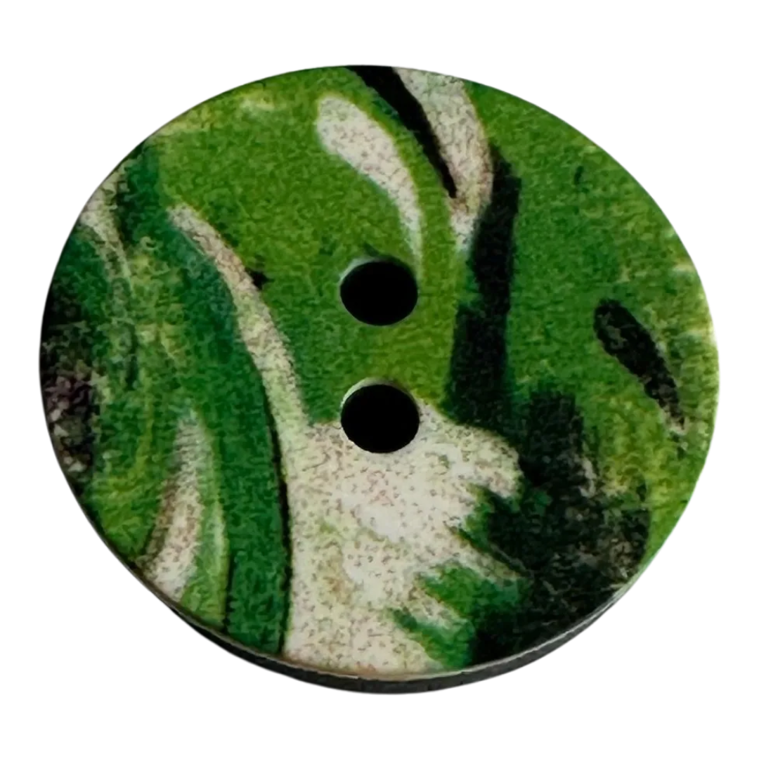 Green buttons 18mm abstract multi tonal design sold individually