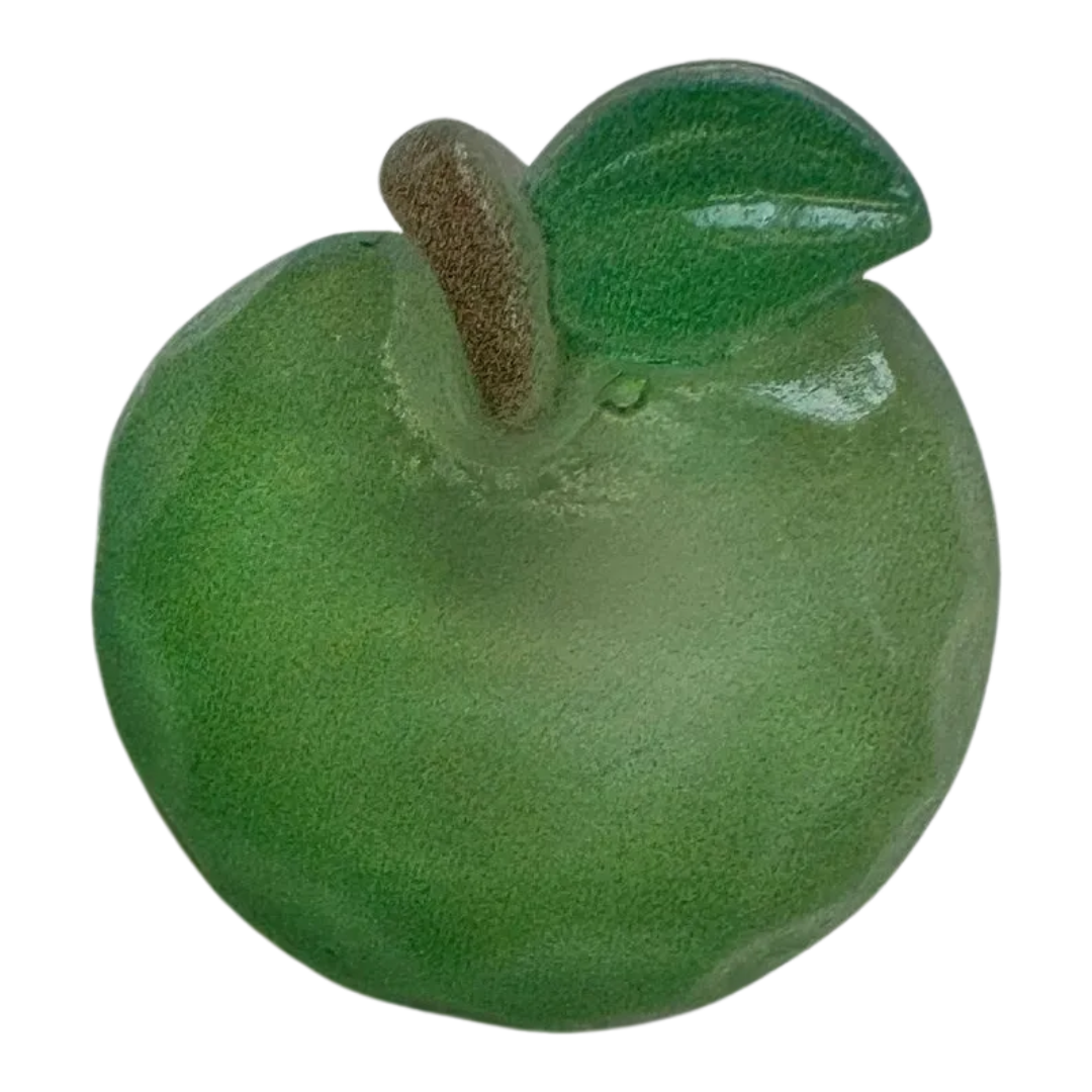 Green Apple Button – 20mm – Glossy Novelty Design
