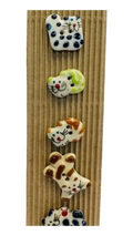 Ceramic Cat Buttons – Hand Painted Novelty Sewing Buttons – Card of 5
