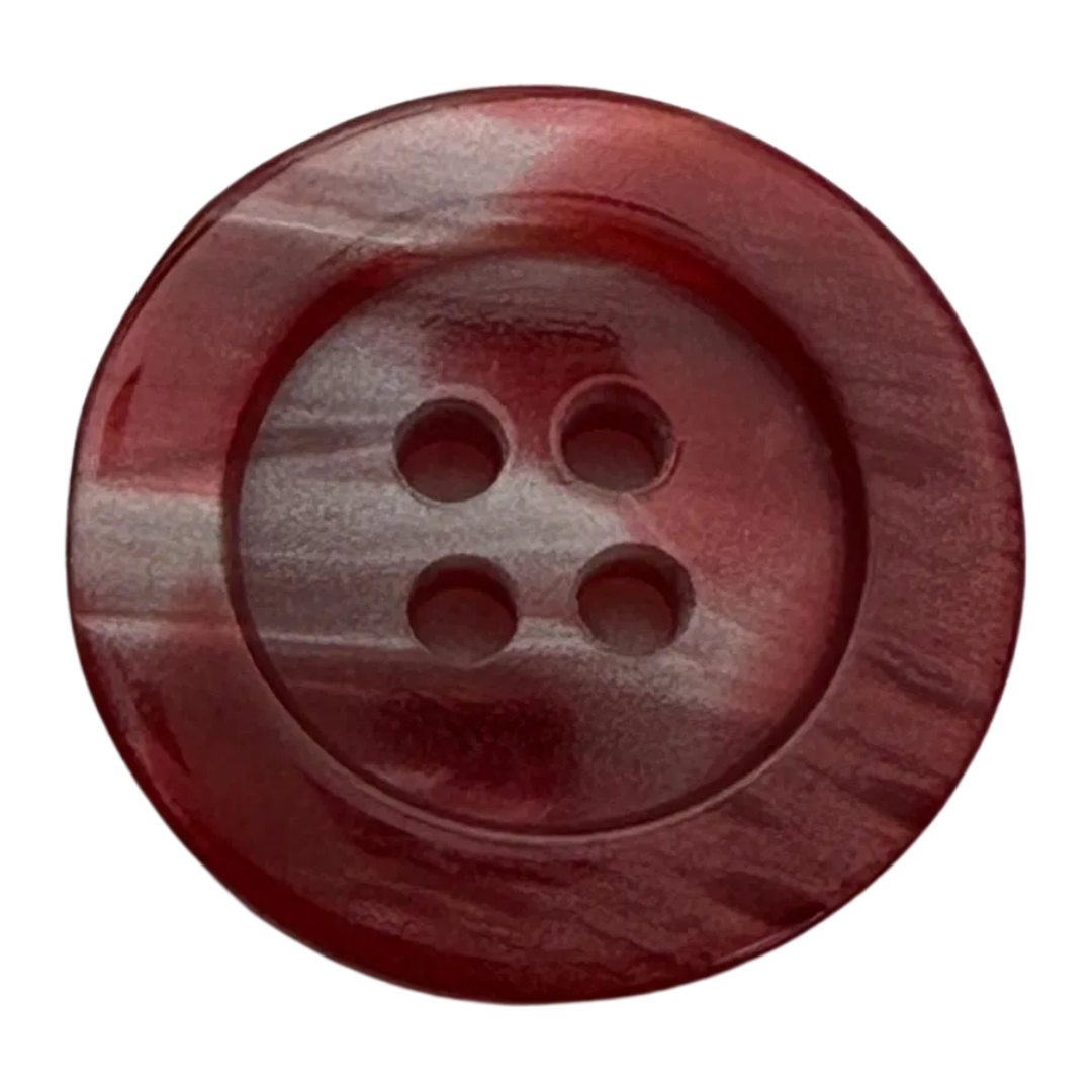 Brick red button 20mm pearly ombre finish sold individually