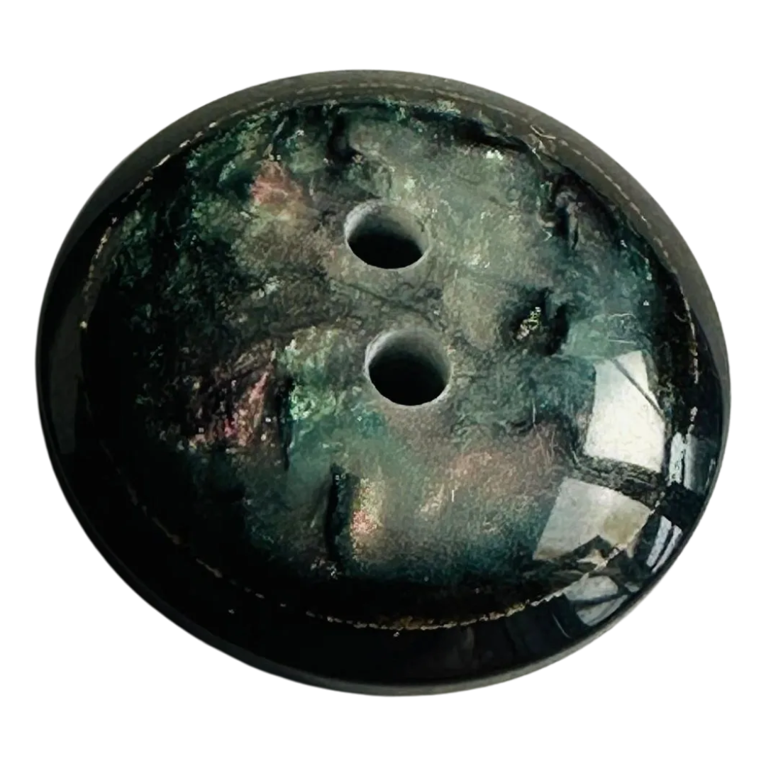 Blue button 20mm with an iridescent finish sold individually