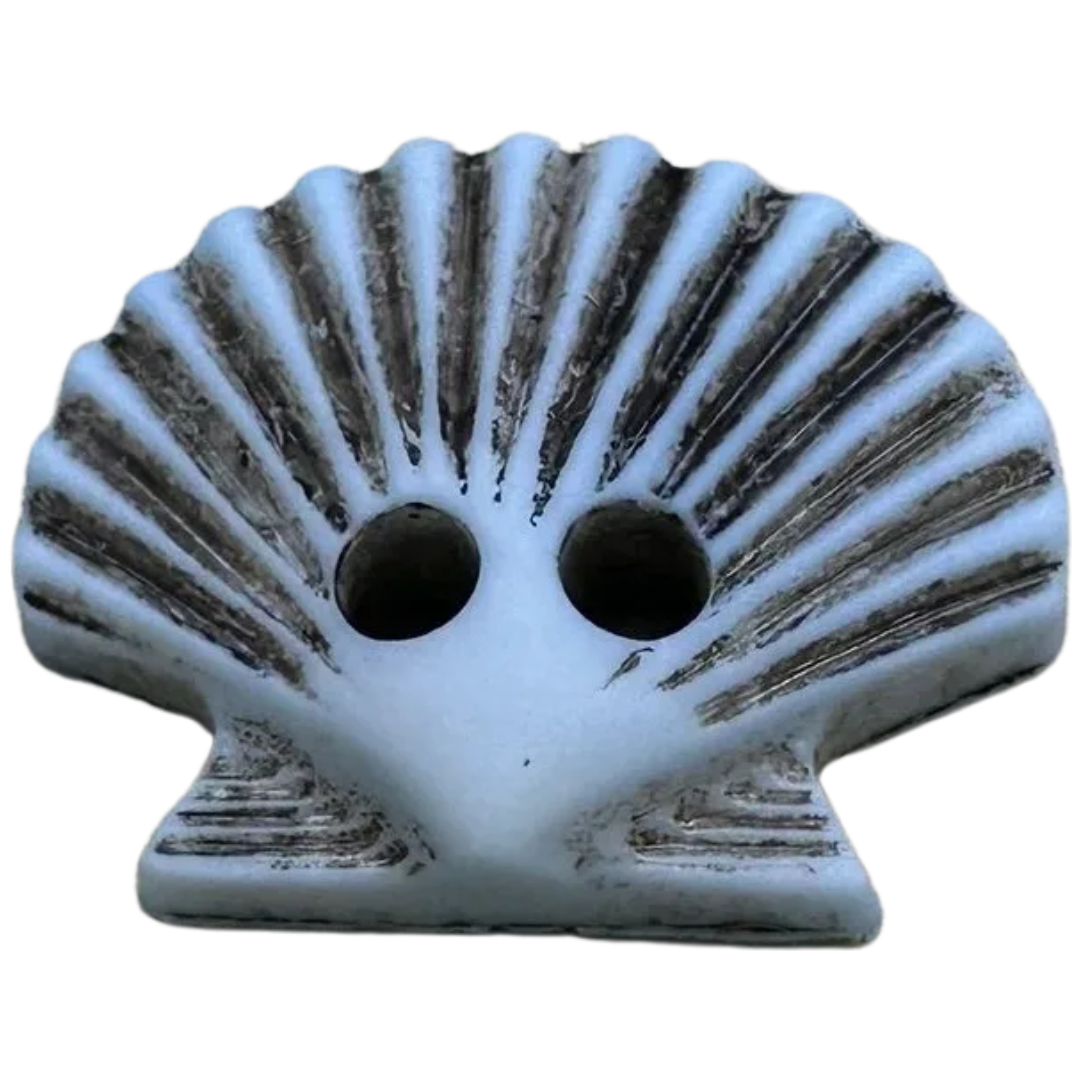 Shell Button – 16mm Textured Fan Design – Sold Individually