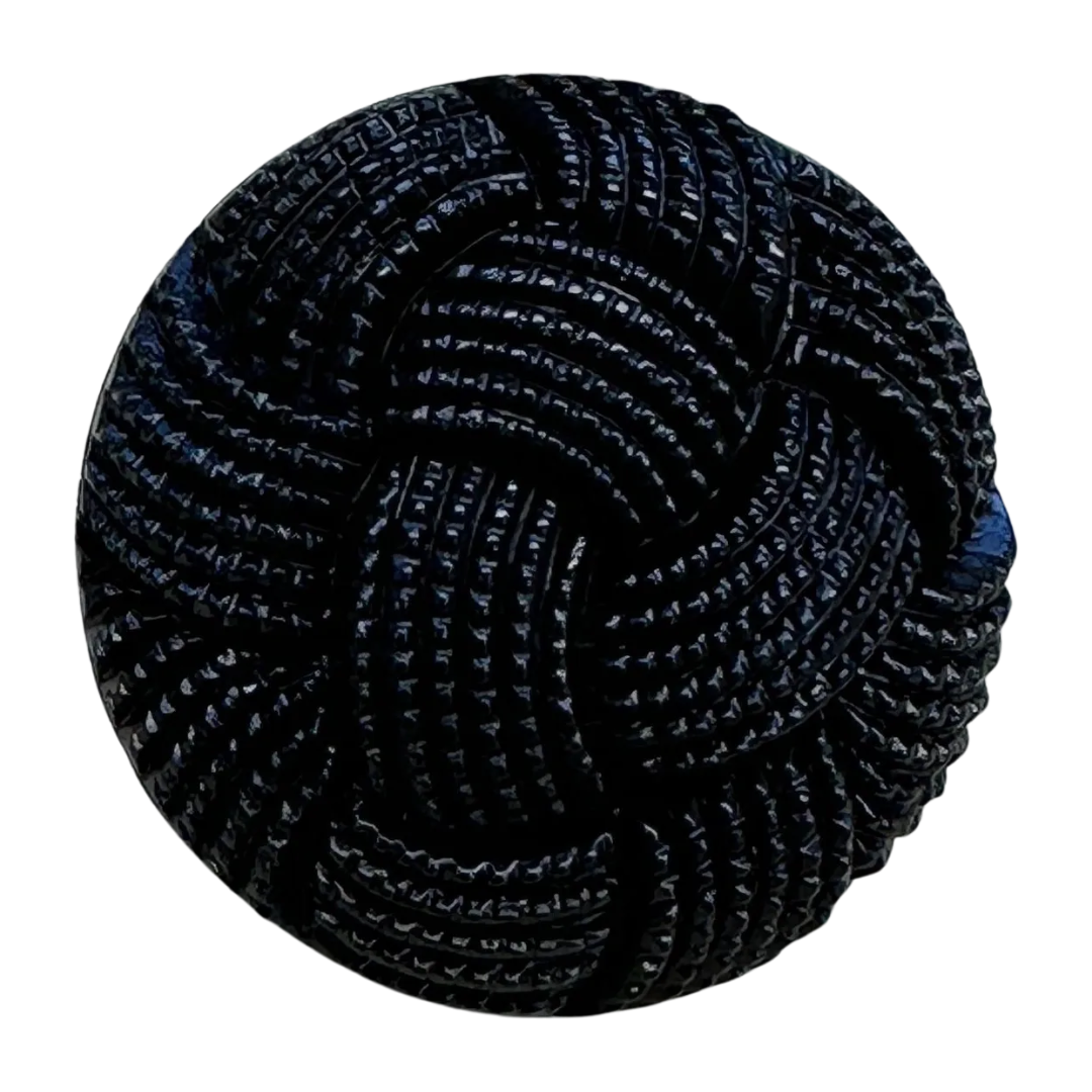Black button 20mm woven effect sold individually