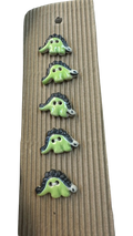 Ceramic Stegosaurus Buttons – 25mm – Green Dinosaur Buttons – Card of Five